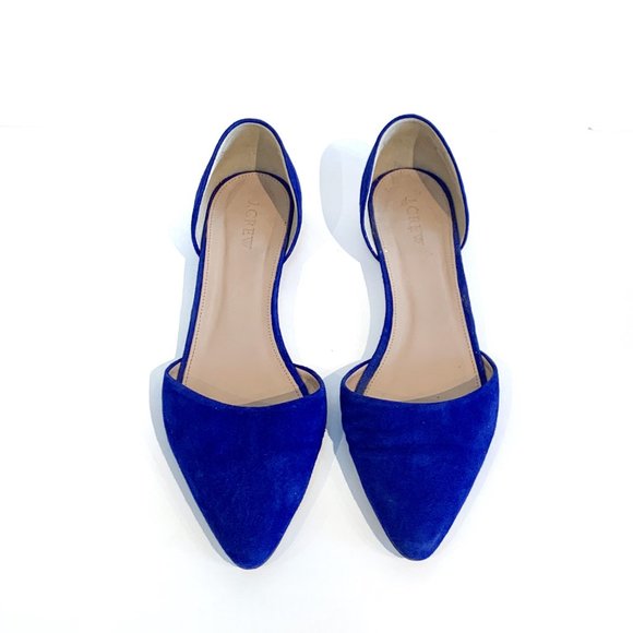 J. Crew Suede Cobalt Blue Flats - Picture 2 of 8